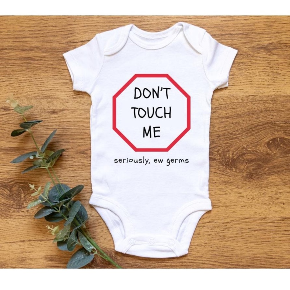 White Baby Onesie with Funny Print